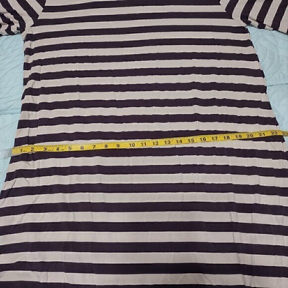 CBOCS (Cracker Barrel) Deep Purple/Cream Striped Dress Size L (NWT) - Picture 7 of 9